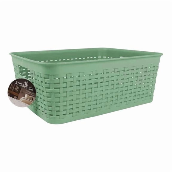 DDI 2385731 Medium Plastic Storage Baskets - Mint - Case of 24