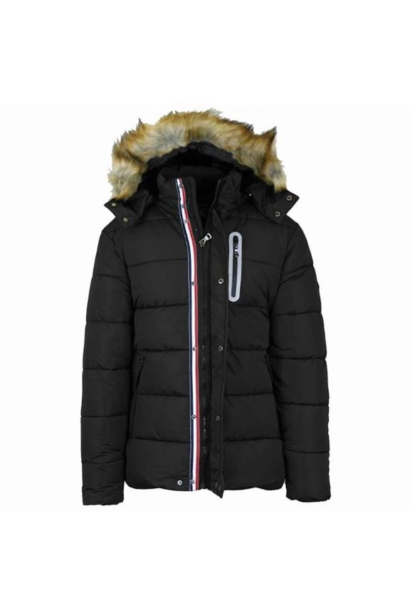 2379127 Mens Heavy Puffer Jackets, Black, Small-2XL - Case of 12