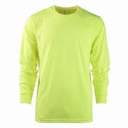 DDI 2380956 Mens Long Sleeve Crew Neck T-Shirts, Neon Green, Small - Case of 60