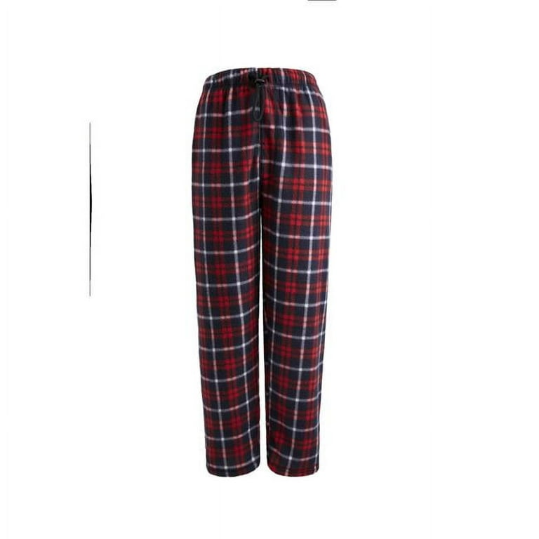 DDI Mens Plaid Fleece Pajama Pants with Elastic Waistband, Blue & Red Plaid  - 3XL-5XL - Pack of 24 