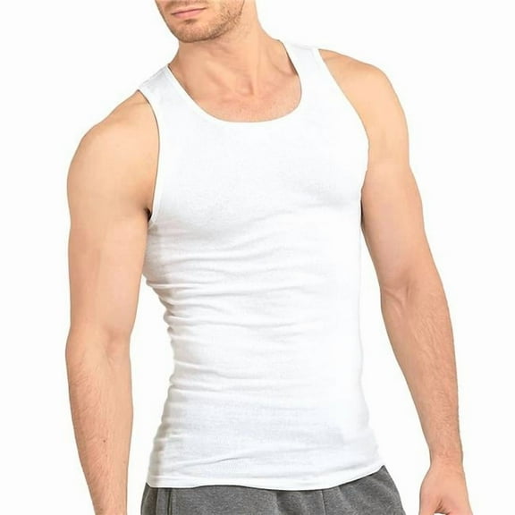 DDI 2369508 Mens Tank Tops - White, 3X, Pack of 3 - Case of 144