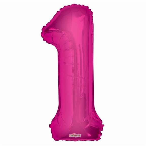 DDI 2354710 Mylar Number 1 Balloons - Pink, 34 in. - Case of 48