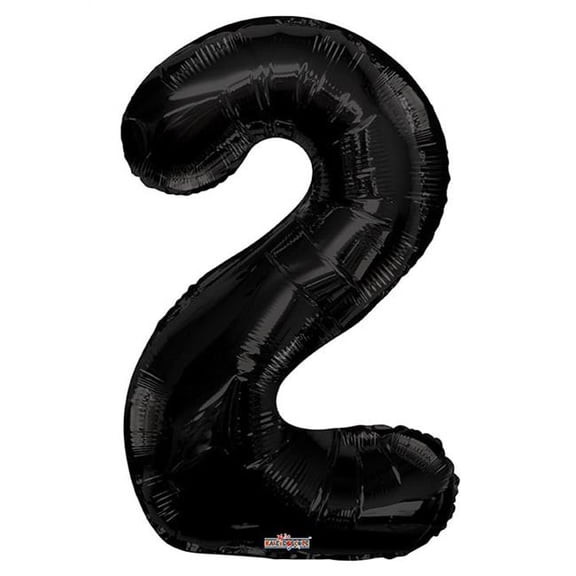 DDI 2354701 Mylar Number 2 Balloons - Black, 34 in. - Case of 48