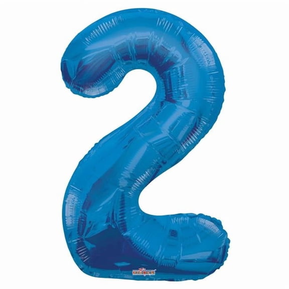 DDI 2354721 Mylar Number 2 Balloons - Blue, 34 in. - Case of 48
