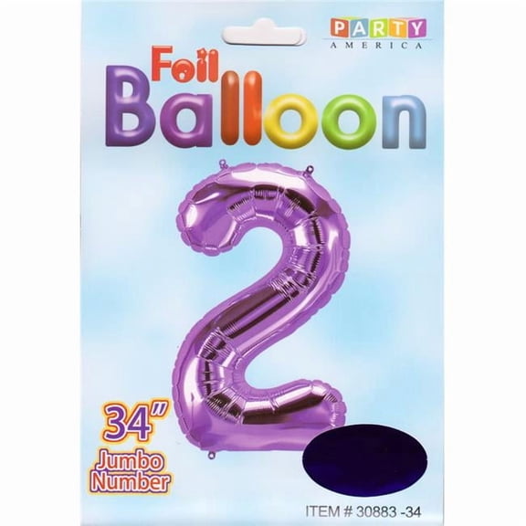 DDI 2354691 Mylar Number 2 Balloons - Purple, 34 in. - Case of 48