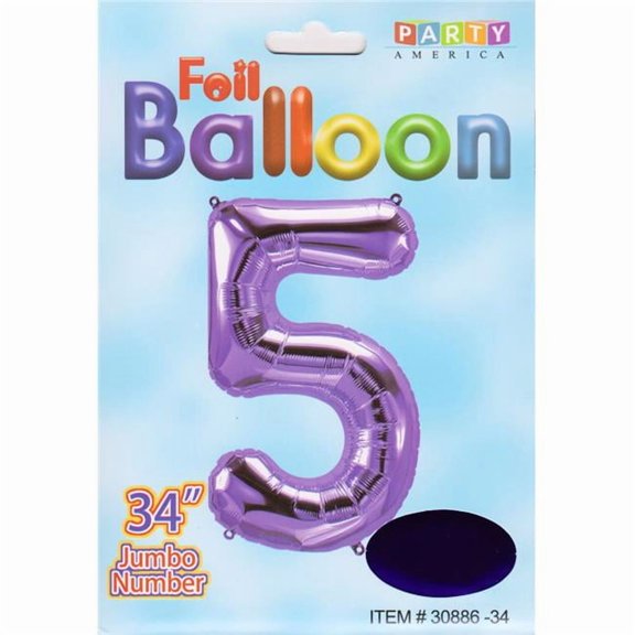 DDI 2354694 Mylar Number 5 Balloons - Purple, 34 in. - Case of 48