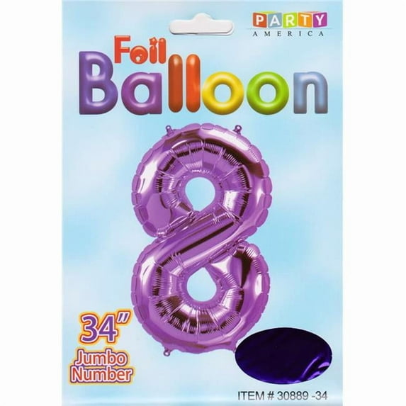 DDI 2354697 Mylar Number 8 Balloons - Purple, 34 in. - Case of 48