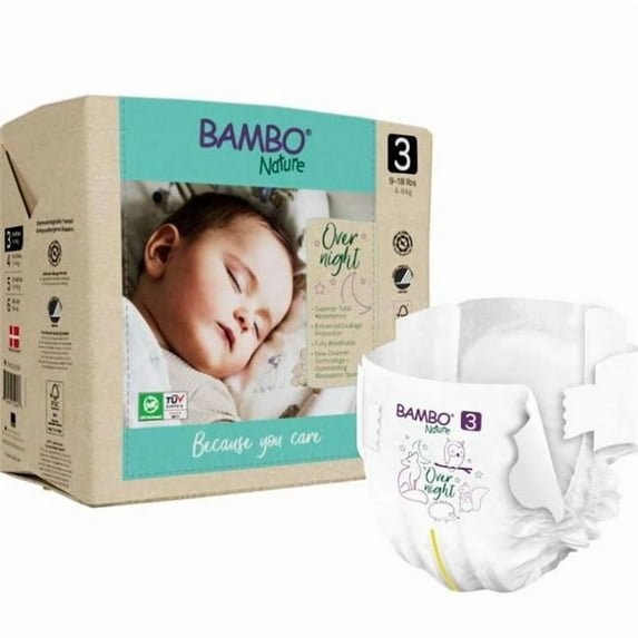 DDI 2386627 Overnight Baby Diapers, Size 3 - Case of 104