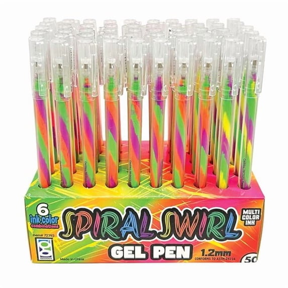DDI 2377894 Spiral Swirl Gel Pens, Pack of 50 - Case of 600
