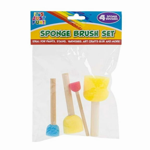 DDI 2381537 Sponge Brush Set, Assorted Color, 4 Piece - Case of 48
