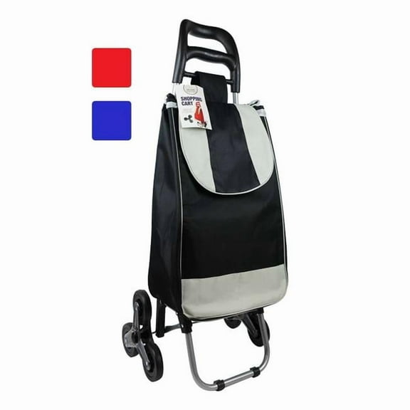 DDI 2379350 Three Wheel Shopping Carts - Assorted Color - Case of 9