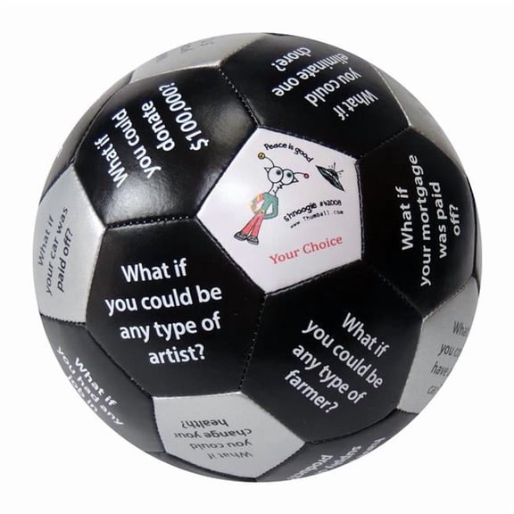 DDI 2317910 Thumball - What If Game - Black & White, 6 in. - Case of 6