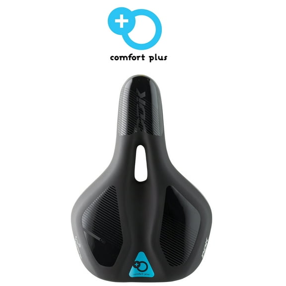 DDK Saddles: 3053MF Comfort Plus Unisex City Saddle in Black-BLACK