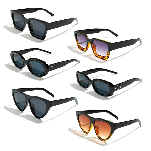 DDLM Women's Classic Fashion Black Polarized Sunglasses -6 Pack