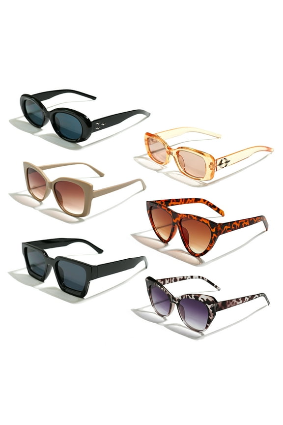 DDLM Women's Classic Fashion Black Polarized Sunglasses -6 Pack
