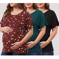 thumbnail image 1 of Women's Plus Size Maternity Tops Clothes Short Sleeve Pregnancy T Shirts Casual Loose Summer Pregnancy Clothes 1X-5X 3 Pack, 1 of 7