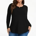 thumbnail image 1 of DDLUYY Women's Plus Size Tops Crew neck Long Sleeve Shirts Loose Tunic Tops Fall Shirts, 1 of 7