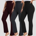 thumbnail image 1 of DDLUYY Womens Plus Size Flare Legging High Waist Yoga Pants Workout Active Wear Stretch Bootcut Pants with Pocket 3-Pack, 1 of 7