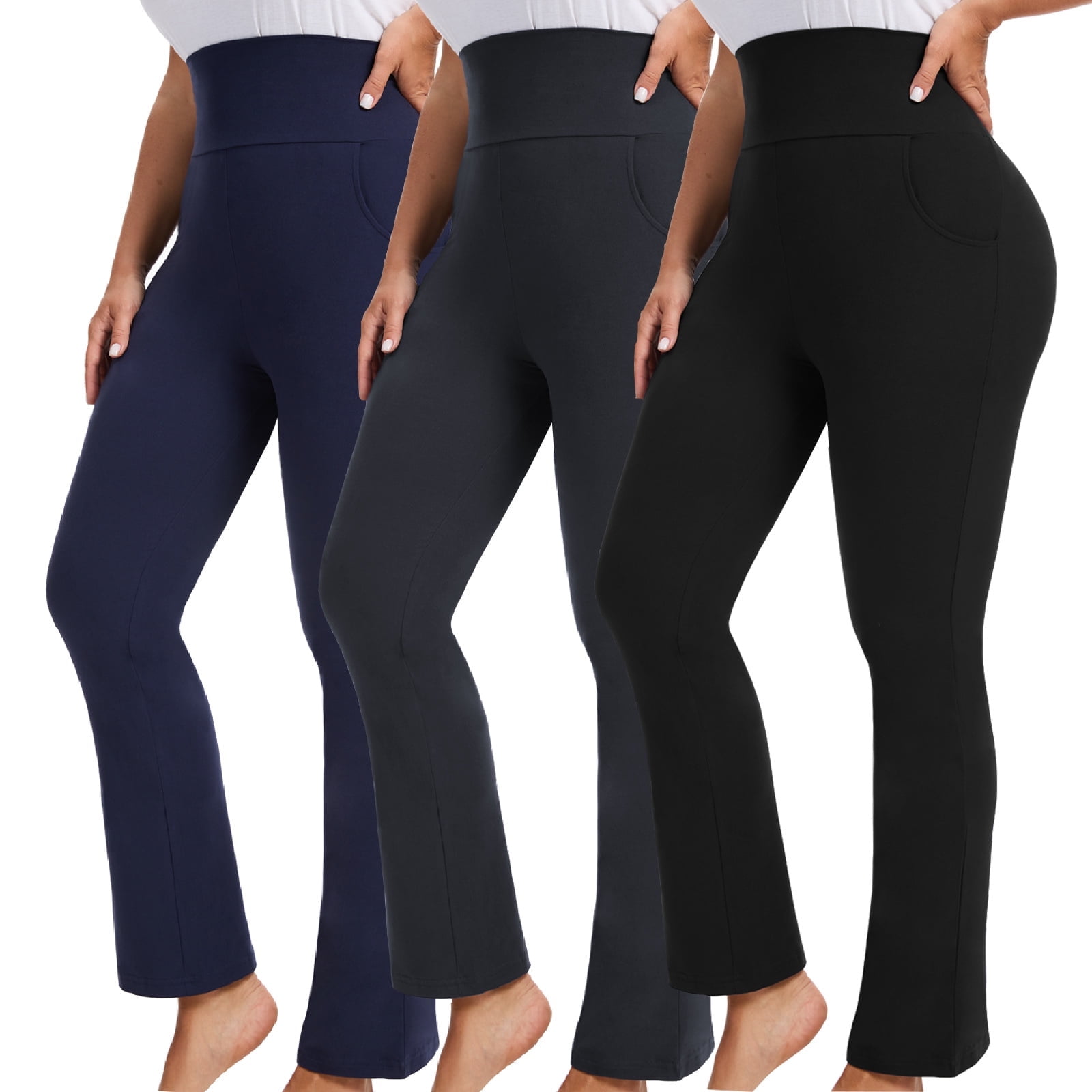 DDLUYY Womens Plus Size Flare Legging High Waist Yoga Pants