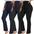 thumbnail image 1 of DDLUYY Womens Plus Size Flare Legging High Waist Yoga Pants Workout Active Wear Stretch Bootcut Pants with Pocket 3-Pack, 1 of 7