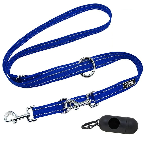 DDOXX Dog Leash Nylon Reflective Adjustable 6.6 ft Many Colors & Sizes