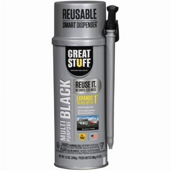 DDP 99112876 12 oz Can of Great Stuff Multi-Purpose Black Minimal Expanding Foam Sealant - Quantity of 9