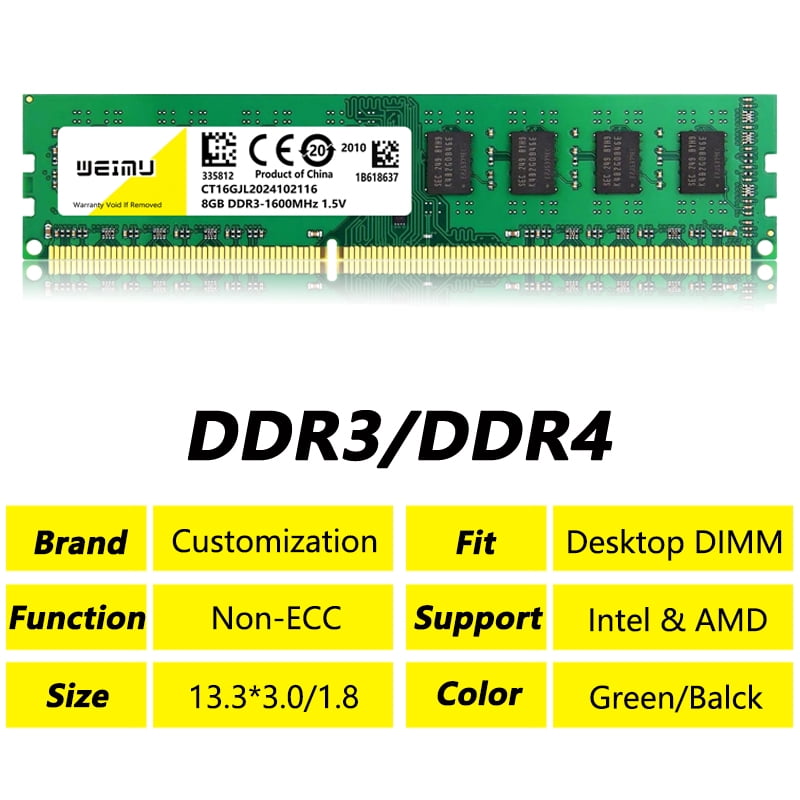 DDR3 DDR4 4GB 8GB 16GB Desktop Memoria RAM PC3 1.5V 8500 10600 12800 ...