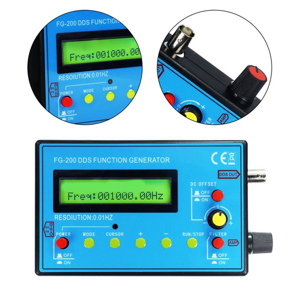DDS Functional Signal Generator 0.01Hz to 500kHz Sine Square Triangular Sawtooth Waveform Signal Source Module 5.51x3.15x1.02 inches / 14.0x8.0x2.6 cm