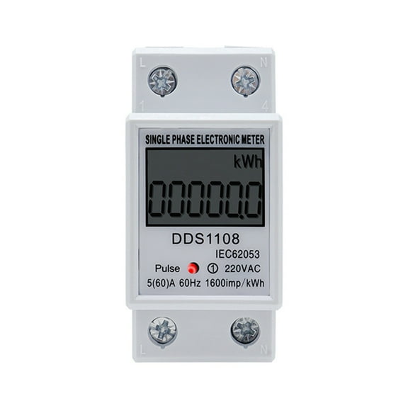 DDS1108 Digital Electric Energy Meter Multifunctional Wattmeter LCD Display KWh Meter Single Phase Wattmeter AC220V 60Hz,1 x energy meter,As Shown