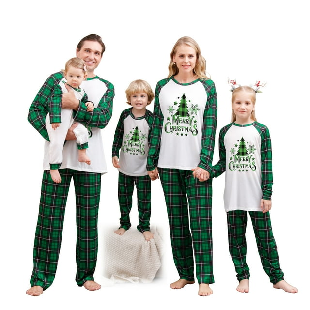 DDSBABAY Family Matching Christmas Pajamas Set, Long Sleeve Sleepwear