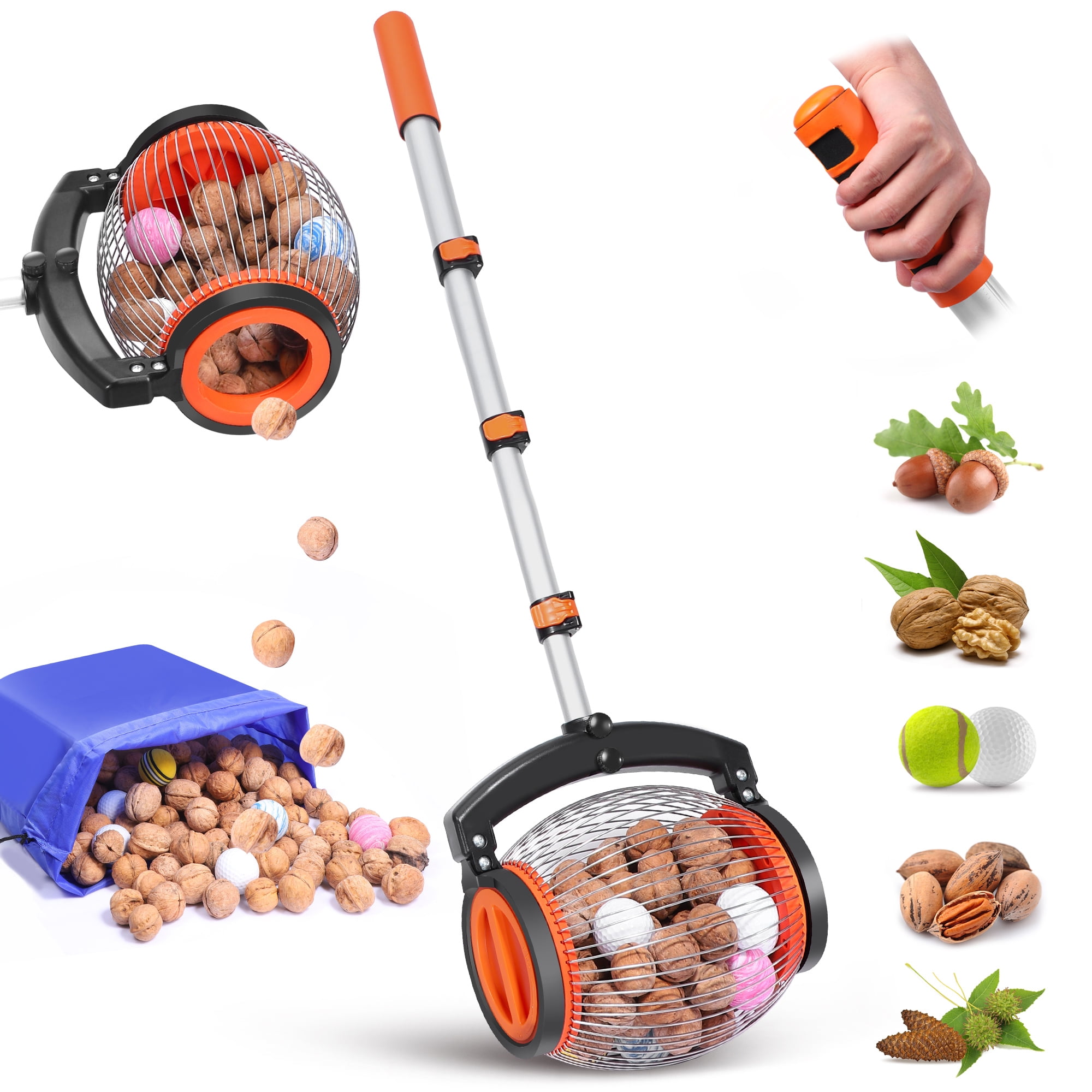 DDSNTY Acorn Pecan Picker Upper Nut Gatherer, Side Opening Picker Upper