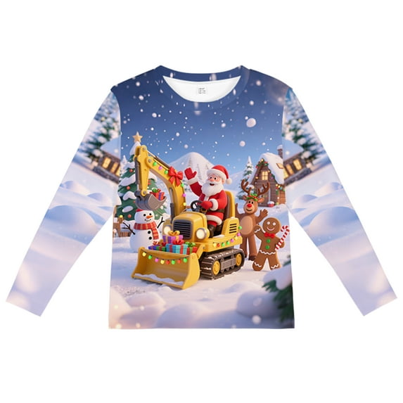 DDSOL Toddler Boys Christmas Pajamas Long Sleeves Loader Graphic Sleepwear 2-Piece 4T