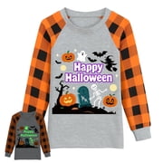 DDSOL Girls Boys Halloween Tee Shirt Glow in the Dark Graphics Long Sleeve Tops 2-7T