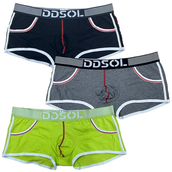 DDSOL Men's Briefs Mid-Rise Underwear Pack Comfort Flex 3-Pack L