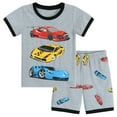thumbnail image 1 of DDSOL Toddler Boy Pajamas Car Pjs Cotton Short Sleeves 2-Pieces Sleepwear Sets Gray 5T, 1 of 5