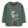 thumbnail image 1 of DDSOL Toddler Boy T-Shirts Long Sleeves Dinosaur Graphic Tees Cotton Tops Gray 3T, 1 of 9