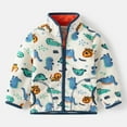 thumbnail image 1 of DDSOL Toddler Boys Fleece Jacket Dinosaur Graphic Casual Zip-Up Outwear White 2T, 1 of 8