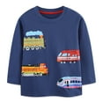thumbnail image 1 of DDSOL Toddler Boys Graphic Tees Long Sleeves Shirts Cotton Tops Navy Blue 3T, 1 of 9