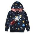 thumbnail image 1 of DDSOL Toddler Boys Zip-Up Hoodie Rocket Graphic Lightweight Jacket 4T, 1 of 7