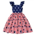 thumbnail image 1 of DDSOL Toddler Girls Dresses 4th of July Dresses Shoulder Ruffles Sundresses One-Piece Red 3T, 1 of 8