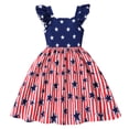 thumbnail image 1 of DDSOL Toddler Girls Dresses 4th of July Dresses Shoulder Ruffles Sundresses One-Piece Red 3T, 1 of 8