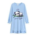 thumbnail image 1 of DDSOL Toddler Girls Nightgown Long Sleeves Panda Nighties Princess Sleep Dress Blue 4T, 1 of 6