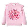 thumbnail image 1 of DDSOL Toddler Girls Sweatshirt Valentine's Day Letter Print Long Sleeves Shirts Pink 5T, 1 of 7