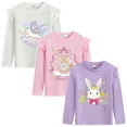 thumbnail image 1 of DDSOL Toddler Girls T-Shirts Animal Graphic Long Sleeves Shirt Casual Tops 3-Pack 4T, 1 of 9
