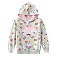 thumbnail image 1 of DDSOL Toddler Girls Zip-Up Hoodie Fox Graphic Lightweight Jacket 4T, 1 of 7