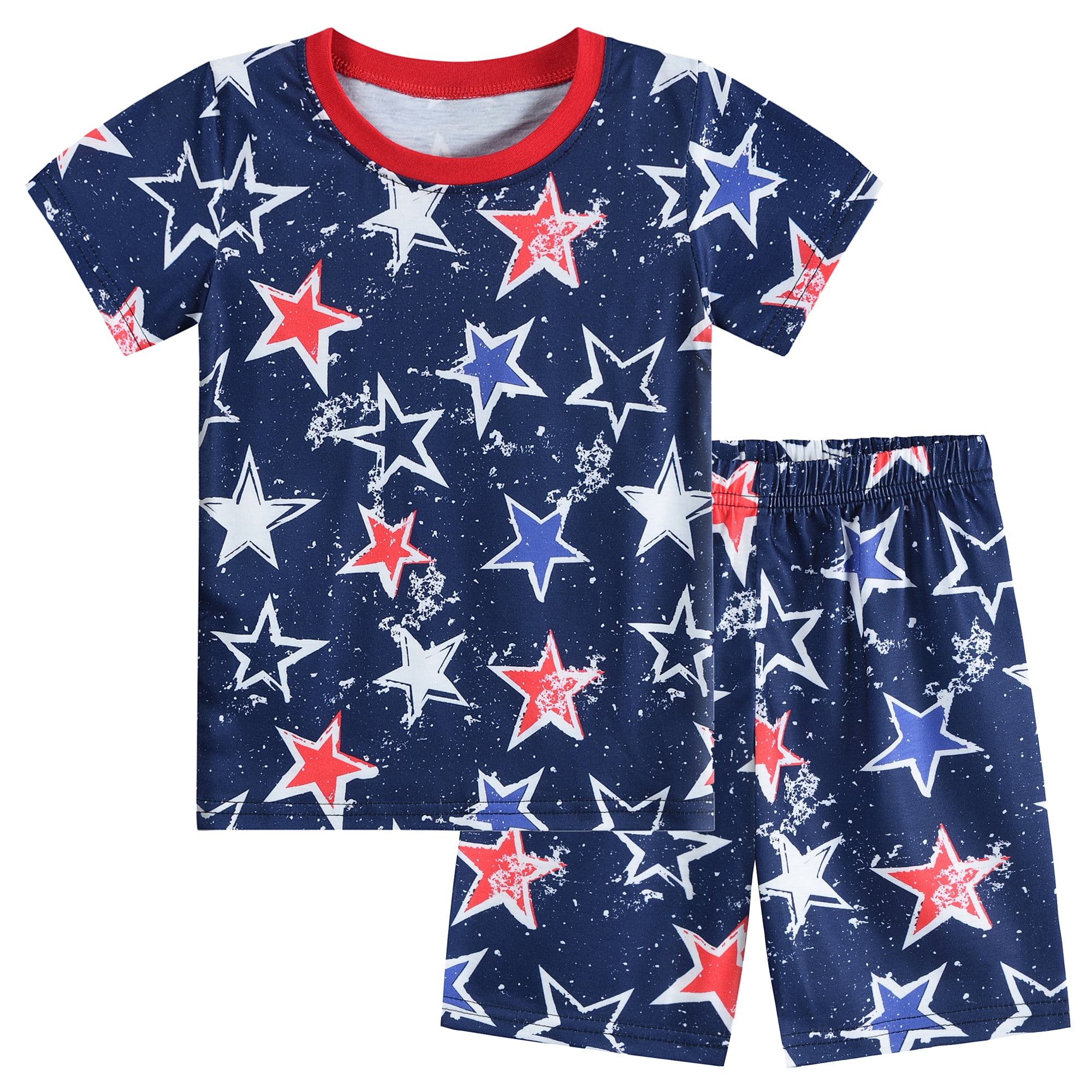 DDSOL Toddler Pajamas Boys 4th of July Pjs Short Sleeves Sleepwear Sets ...