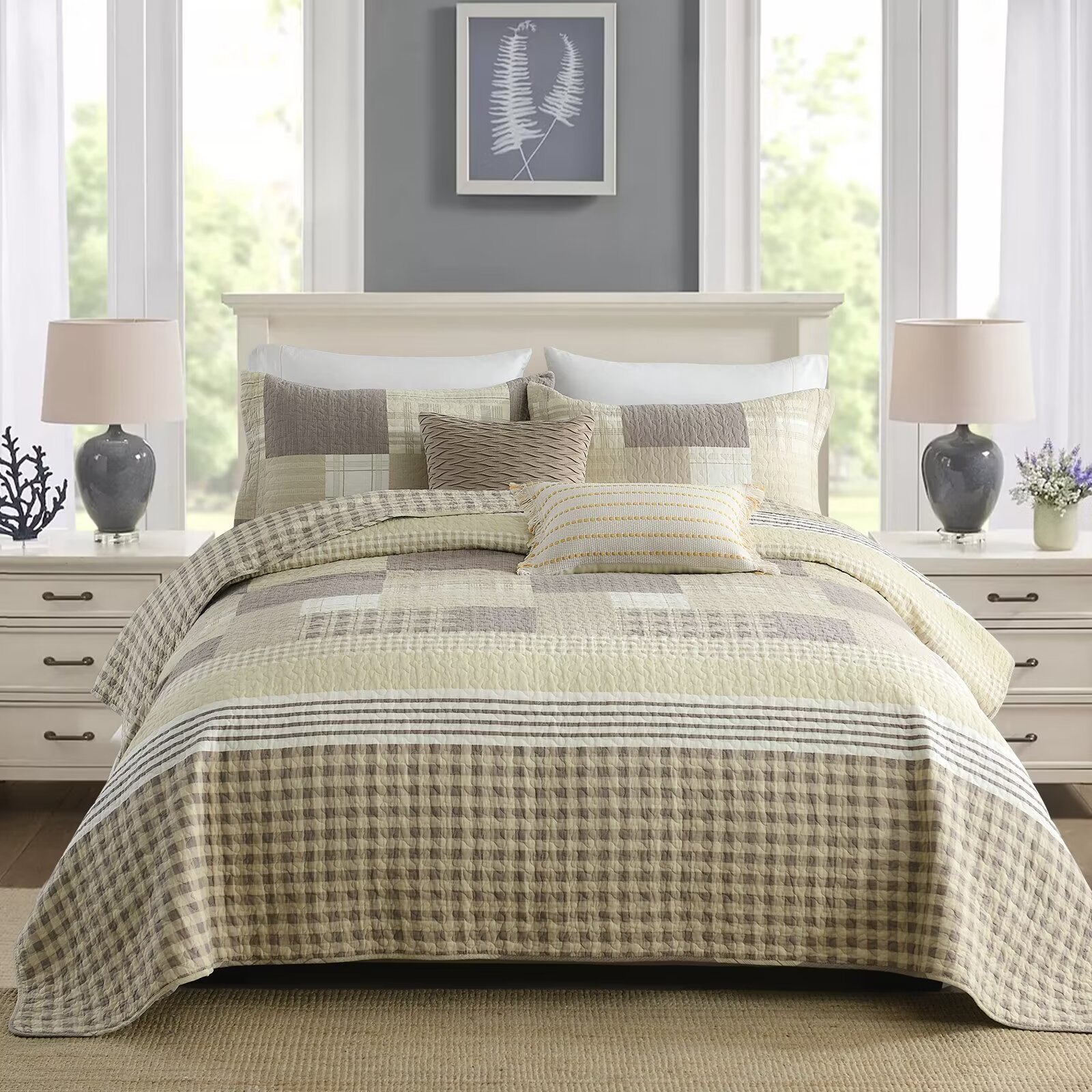 BYB Classic Supersoft Quilt PreWashed with Cotton Fill Moss Green