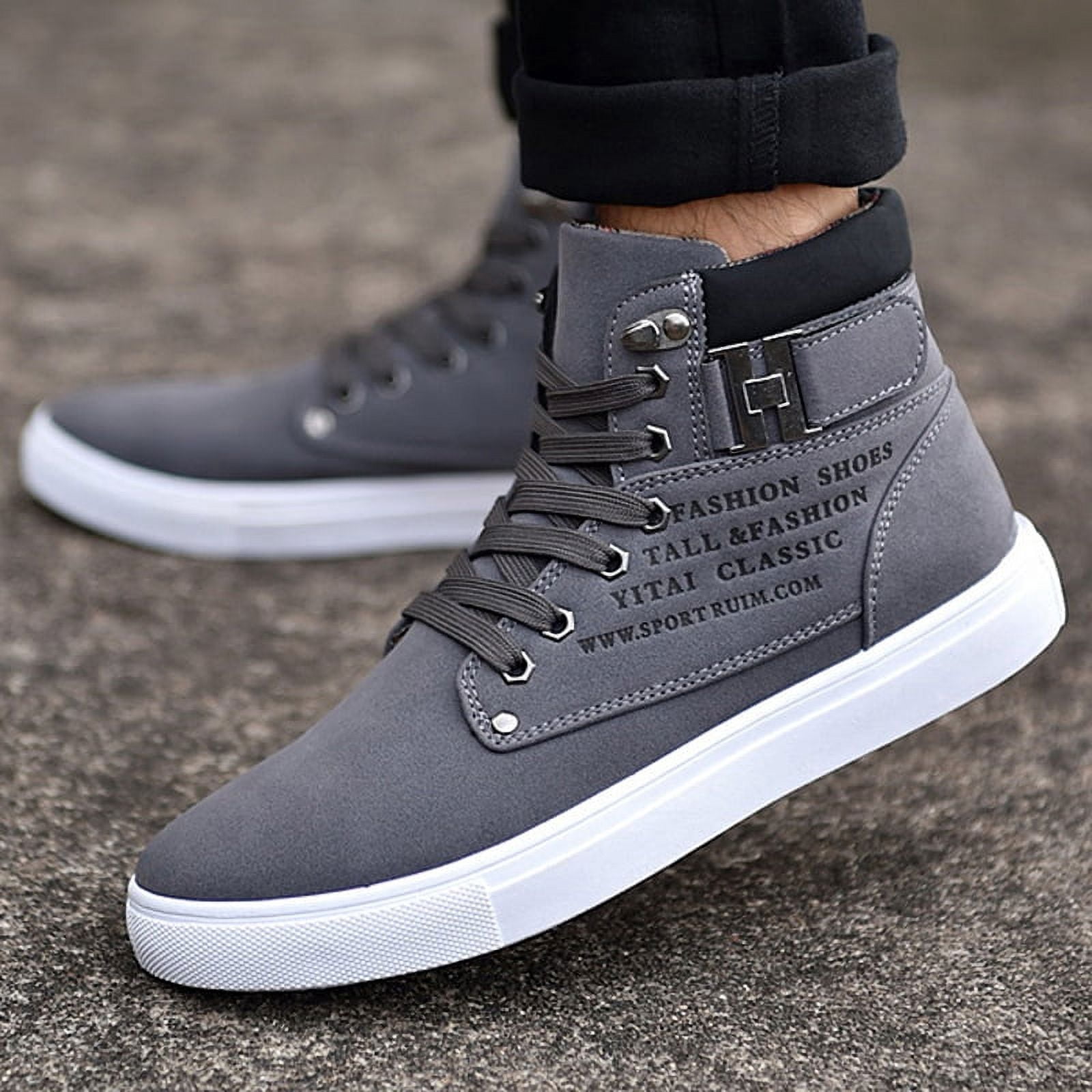 DDWD 2023 Spring British Frosted Belt Buckle Trendy Men‘s High Top