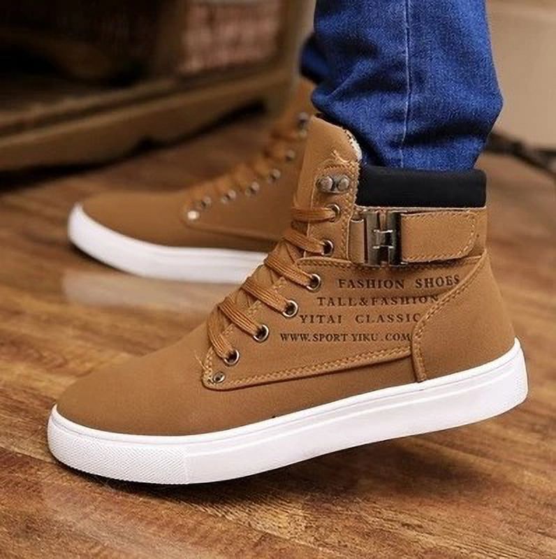 DDWD 2023 Spring British Frosted Belt Buckle Trendy Men‘s High Top