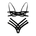 DDWD Europe and the United States strap sexy underwear stitching sexy steel bikini split hollow